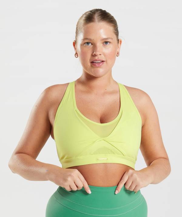 Damske Športové Podprsenky Gymshark Whitney Mesh Zelene | KR0392765